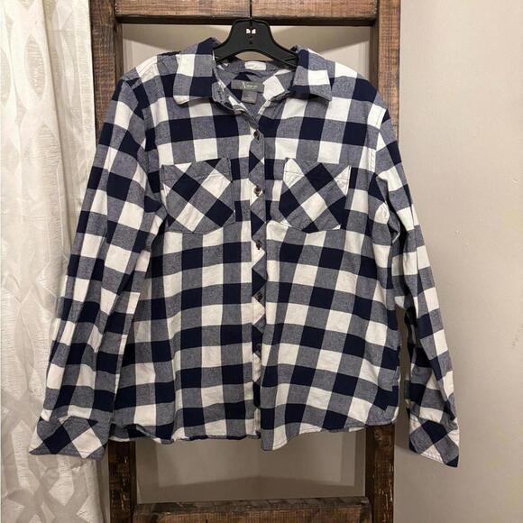 Blue and White Flannel Shirt - Picture 1 of 4